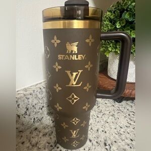Louis Vuitton Stanley Tumbler, metal straw, jewel straw cover and charm